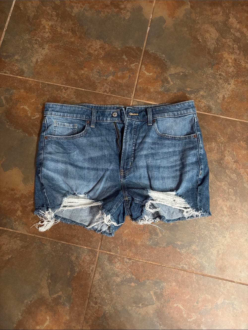Old Navy Distressed Denim Jean Shorts - Blue 16
